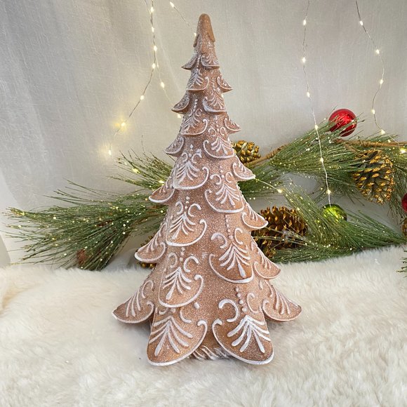 Merry Christmas Resin Gingerbread Tiered Tree Tabletop Holiday Decor New 14.5" - Picture 1 of 5